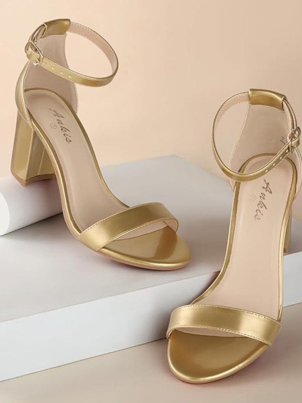 Heels for Women Open Toe Ankle Strap Chunky Heel Sandals 2.75 Inch